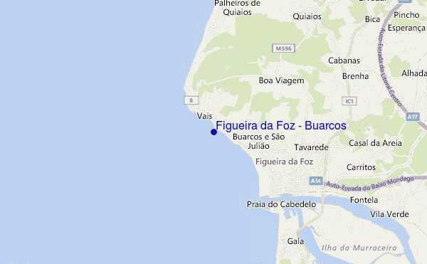 carte de localisation de Figueira da Foz - Buarcos