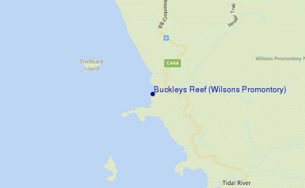 carte de localisation de Buckleys Reef (Wilsons Promontory)