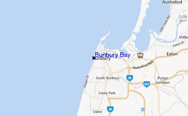 carte de localisation de Bunbury Bay