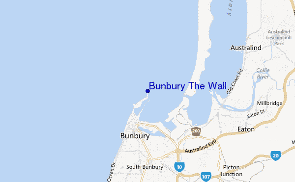 carte de localisation de Bunbury The Wall