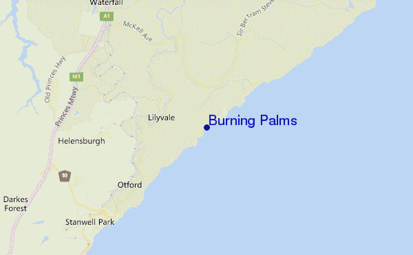 carte de localisation de Burning Palms