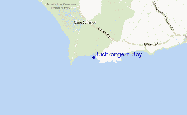 carte de localisation de Bushrangers Bay