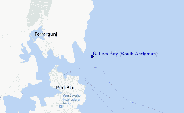 carte de localisation de Butlers Bay (South Andaman)