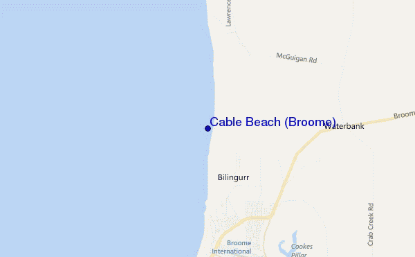 carte de localisation de Cable Beach (Broome)