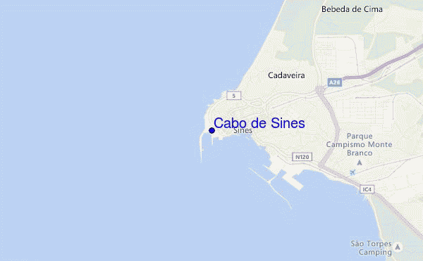 carte de localisation de Cabo de Sines