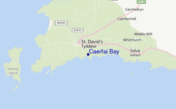 carte de localisation de Caerfai Bay