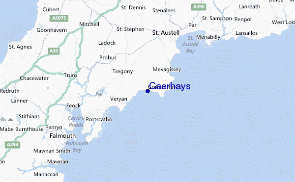 Caerhays Location Map