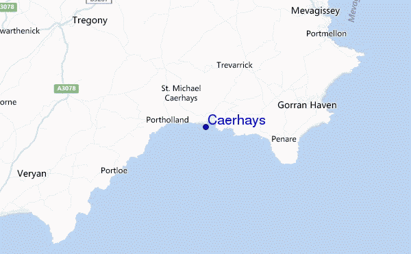 carte de localisation de Caerhays
