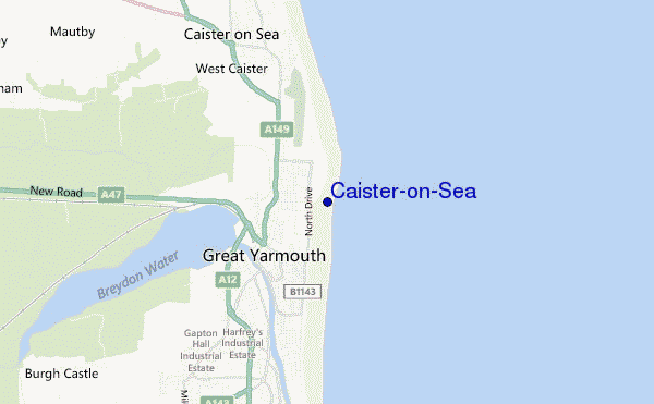 carte de localisation de Caister-on-Sea