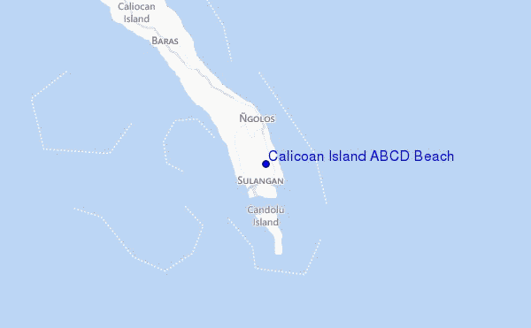 carte de localisation de Calicoan Island ABCD Beach
