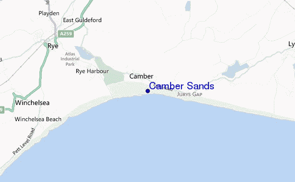 carte de localisation de Camber Sands