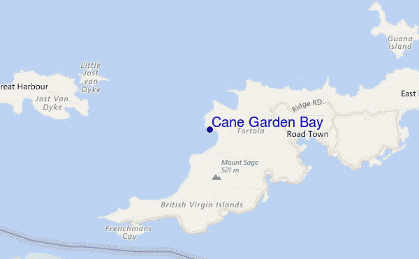 carte de localisation de Cane Garden Bay