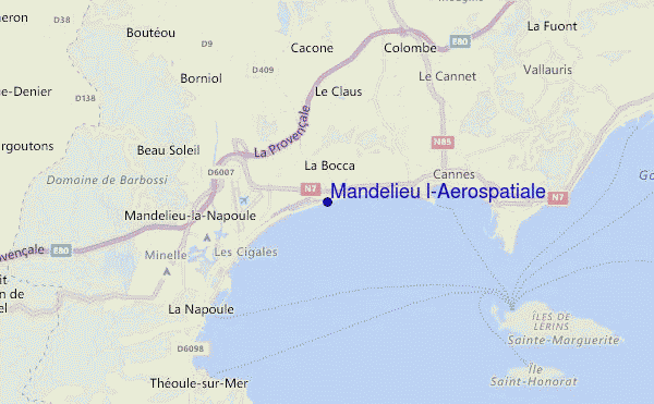 carte de localisation de Mandelieu l'Aerospatiale