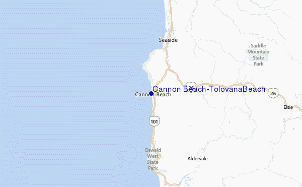 Cannon Beach/Tolovana Beach Location Map