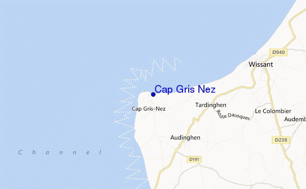 carte de localisation de Cap Gris Nez