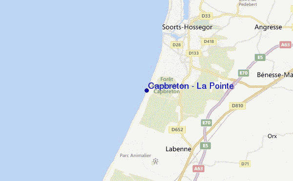carte de localisation de Capbreton - La Pointe