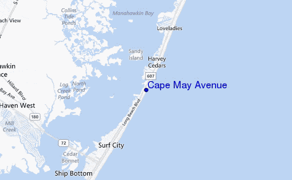 carte de localisation de Cape May Avenue