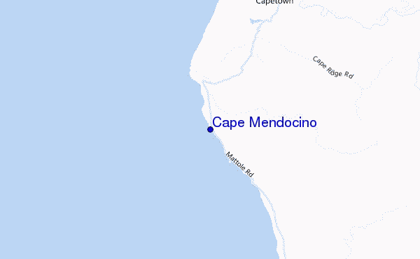 carte de localisation de Cape Mendocino