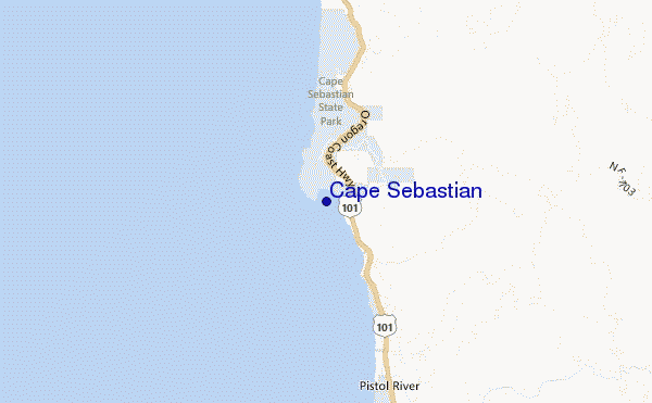carte de localisation de Cape Sebastian