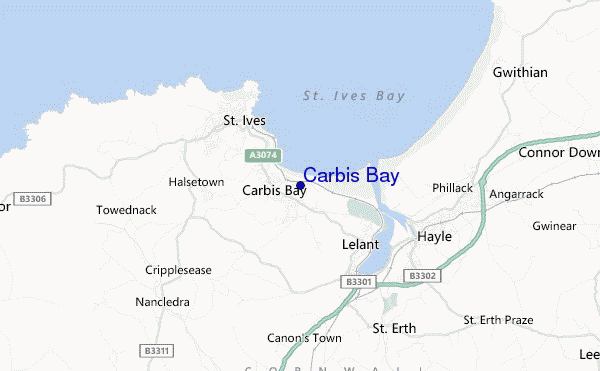 carte de localisation de Carbis Bay