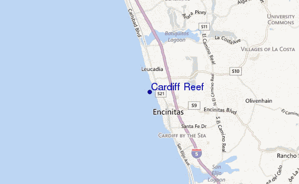 carte de localisation de Cardiff Reef