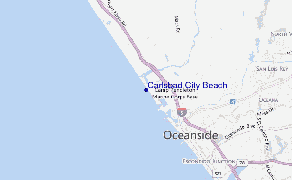 carte de localisation de Carlsbad City Beach