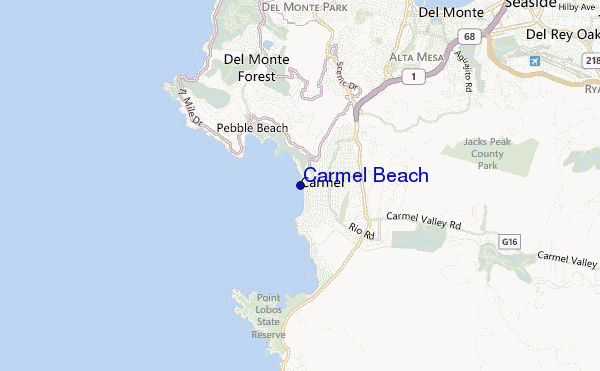 carte de localisation de Carmel Beach