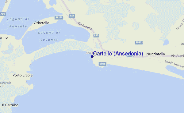 carte de localisation de Cartello (Ansedonia)