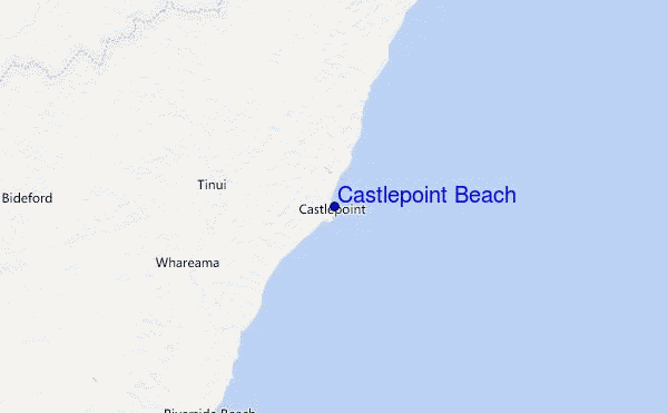 Castlepoint Beach Location Map