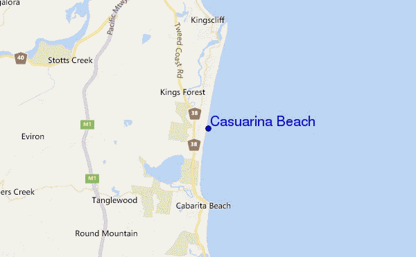 carte de localisation de Casuarina Beach