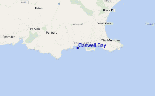 carte de localisation de Caswell Bay
