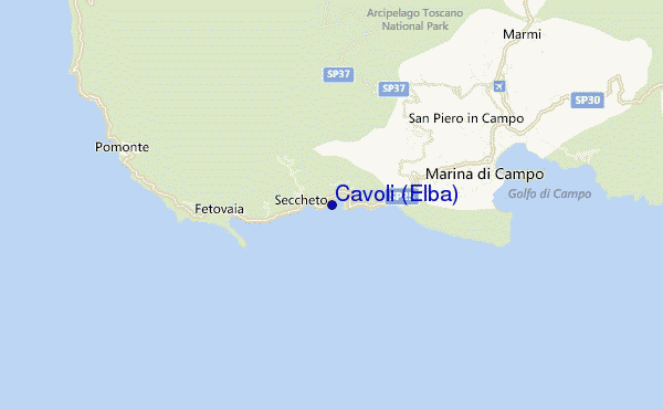 carte de localisation de Cavoli (Elba)