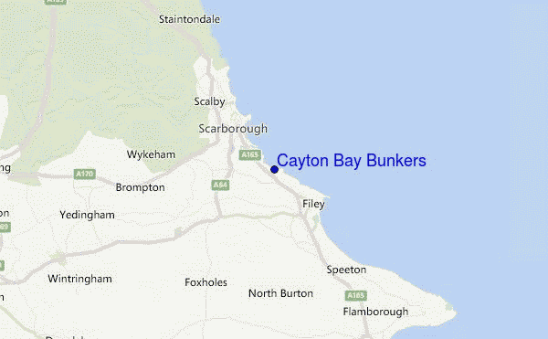 Cayton Bay Bunkers Location Map