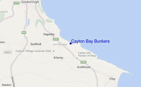 carte de localisation de Cayton Bay Bunkers