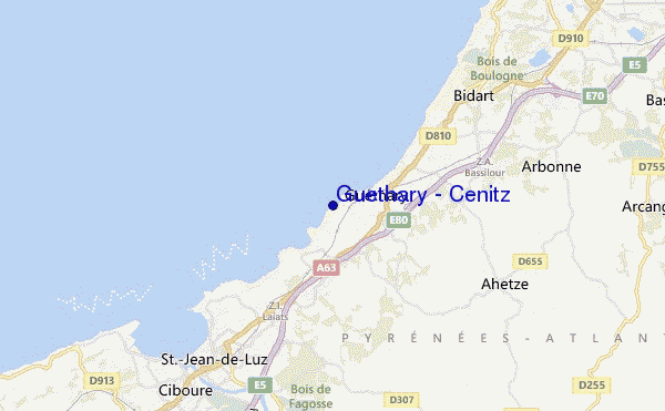 carte de localisation de Guethary - Cenitz