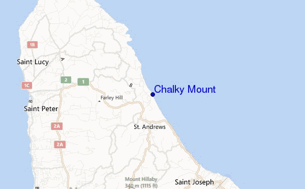 carte de localisation de Chalky Mount