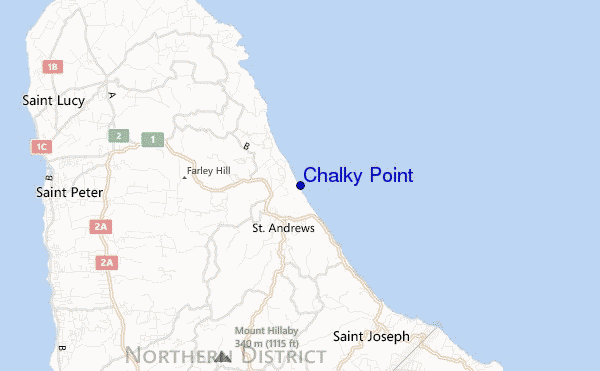 carte de localisation de Chalky Point