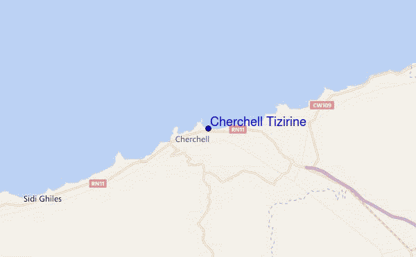carte de localisation de Cherchell Tizirine