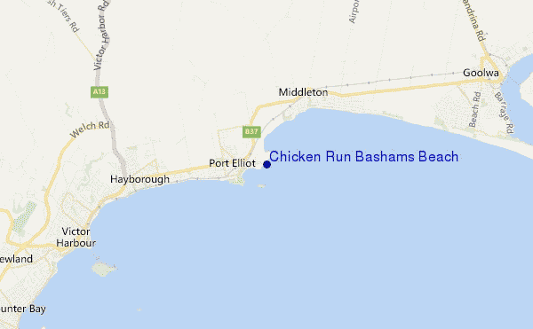 carte de localisation de Chicken Run Bashams Beach