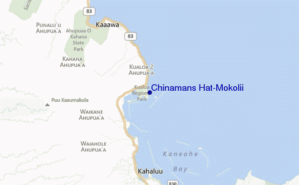 carte de localisation de Chinamans Hat/Mokolii