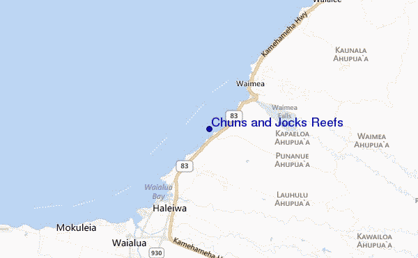 carte de localisation de Chuns and Jocks Reefs