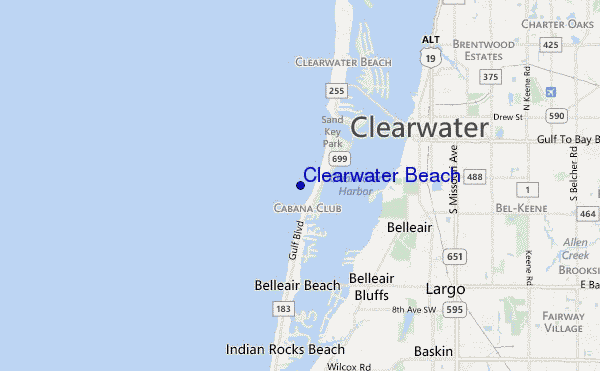 carte de localisation de Clearwater Beach