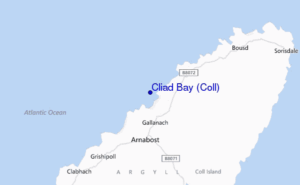 carte de localisation de Cliad Bay (Coll)