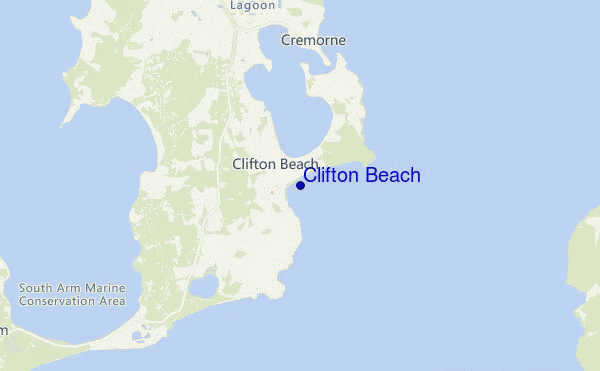 carte de localisation de Clifton Beach