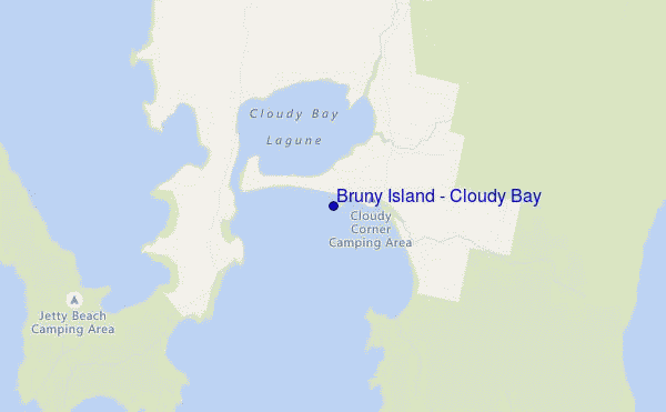 carte de localisation de Bruny Island - Cloudy Bay