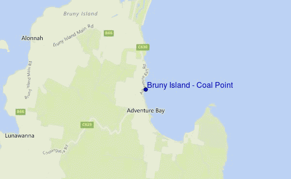 carte de localisation de Bruny Island - Coal Point