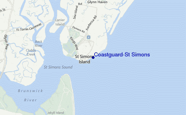 carte de localisation de Coastguard/St Simons