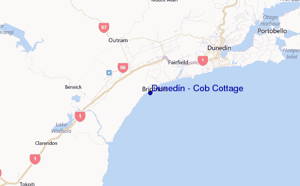 Dunedin - Cob Cottage Location Map