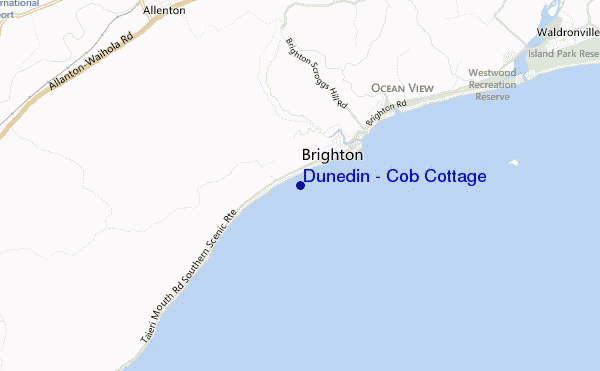 carte de localisation de Dunedin - Cob Cottage