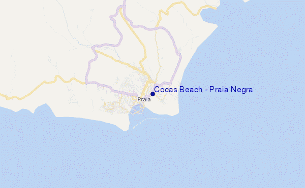 carte de localisation de Cocas Beach / Praia Negra